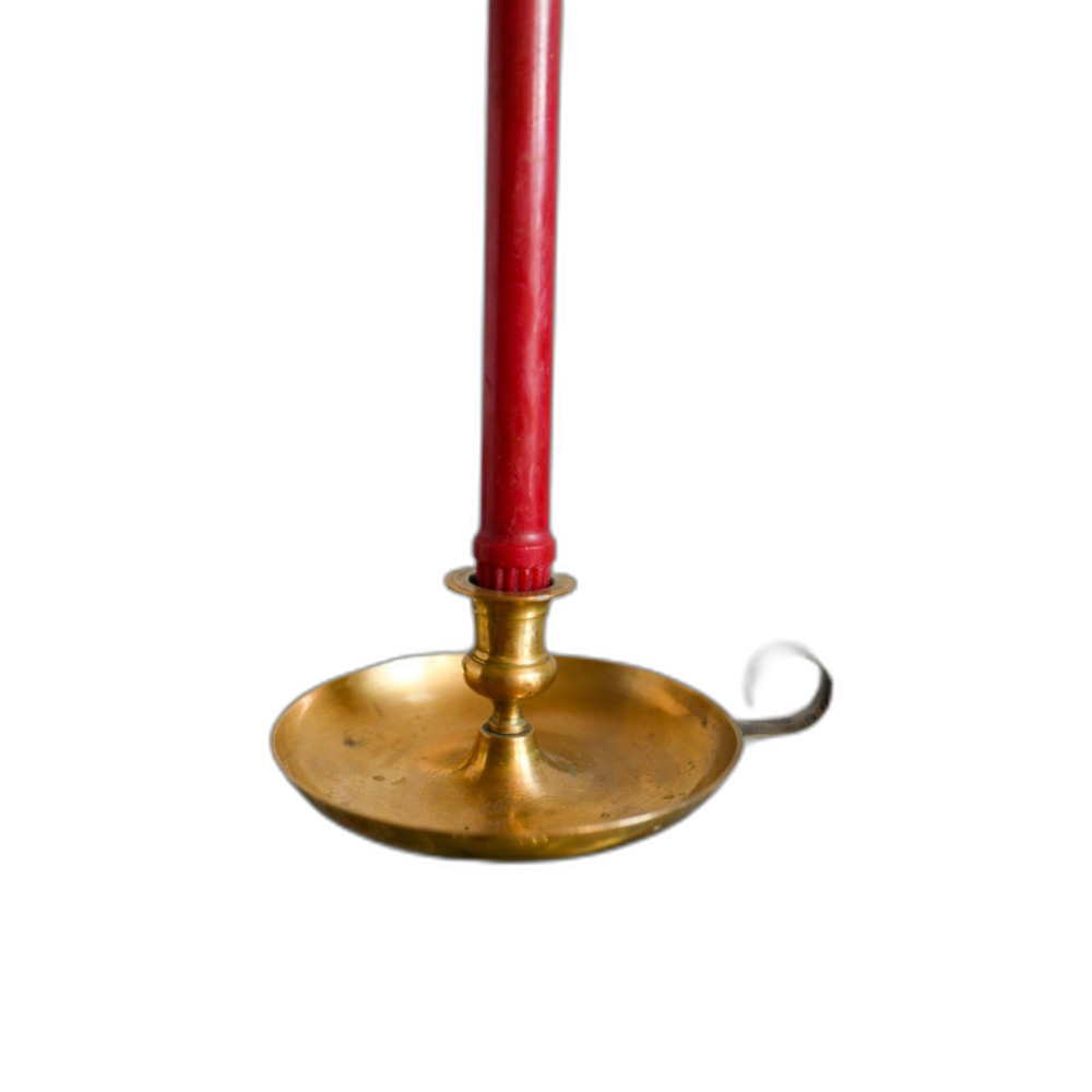 Vintage Brass Primitive Taper Candle Holder Rustic Country Farmhouse Decor